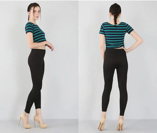 Leggings elásticos de fibra de bambú para mujer, pantalones de nueve puntos, informales, talla grande, primavera, verano y otoño, novedad de 2024 DSers Fulfillment