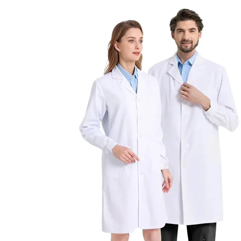 Bata médica blanca Unisex de algodón y poliéster, bata de laboratorio para científico, ropa de trabajo para médico, uniforme, bata de comida, bata de laboratorio, abrigo para hombre MedSurgery Store For Digital Health