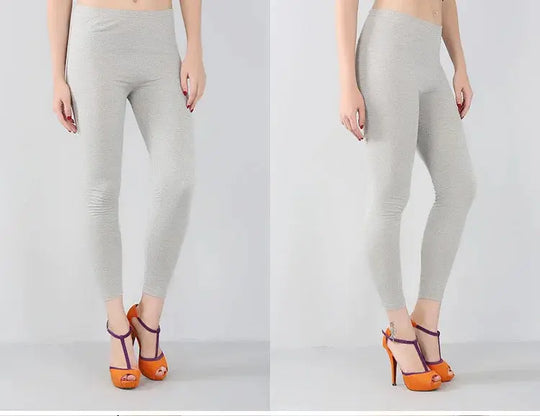 Leggings elásticos de fibra de bambú para mujer, pantalones de nueve puntos, informales, talla grande, primavera, verano y otoño, novedad de 2024 DSers Fulfillment