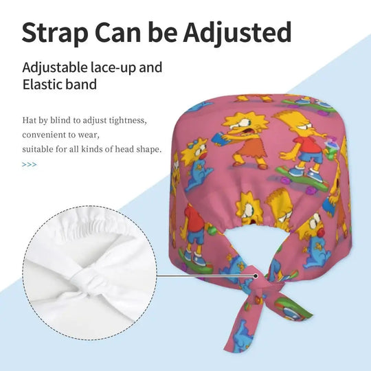 Gorro de trabajo ajustable personalizado con explosión cerebral, gorro quirúrgico de los Simpsons, gorro quirúrgico para enfermería, médico, cirujano, para Chef MedSurgery Store For Digital Health