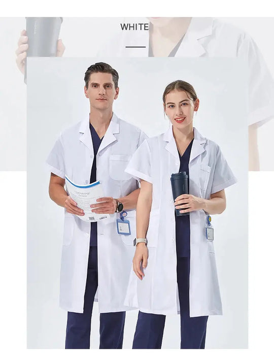 Bata de laboratorio blanca barata para mujeres, hombres, estudiantes, química, profesionales de atención médica, enfermera, manga larga, bata de trabajo para médico XK002 MedSurgery Store For Digital Health
