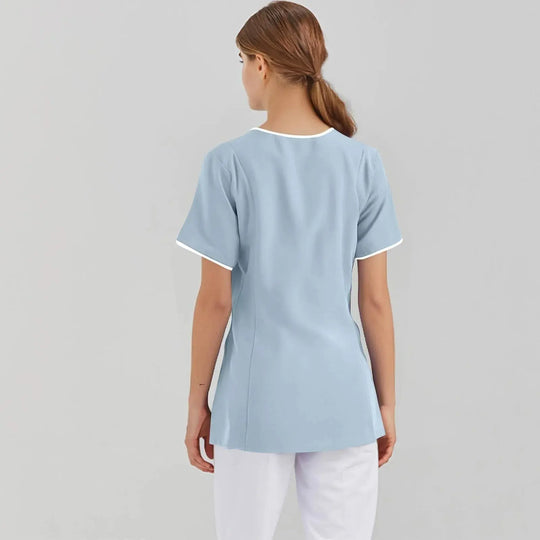 Filipina Médica Elite ISHOWTIENDA - Uniforme Clínico Ergonómico de Manga Corta con Cuello en V CJdropshipping