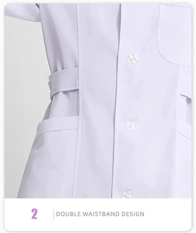 Bata blanca médica para mujer, uniforme médico de enfermera de algodón, ropa de trabajo hospitalaria, uniforme de trabajo profesional de farmacia de laboratorio científico MedSurgery Store For Digital Health