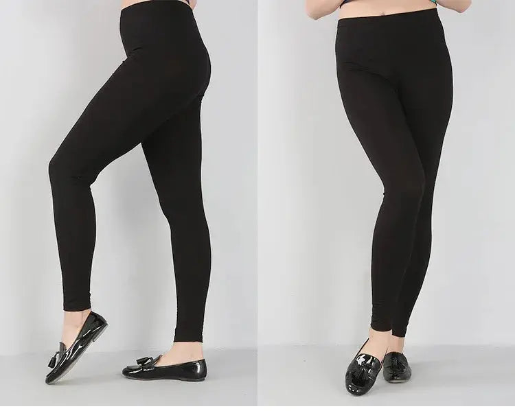Leggings elásticos de fibra de bambú para mujer, pantalones de nueve puntos, informales, talla grande, primavera, verano y otoño, novedad de 2024 DSers Fulfillment
