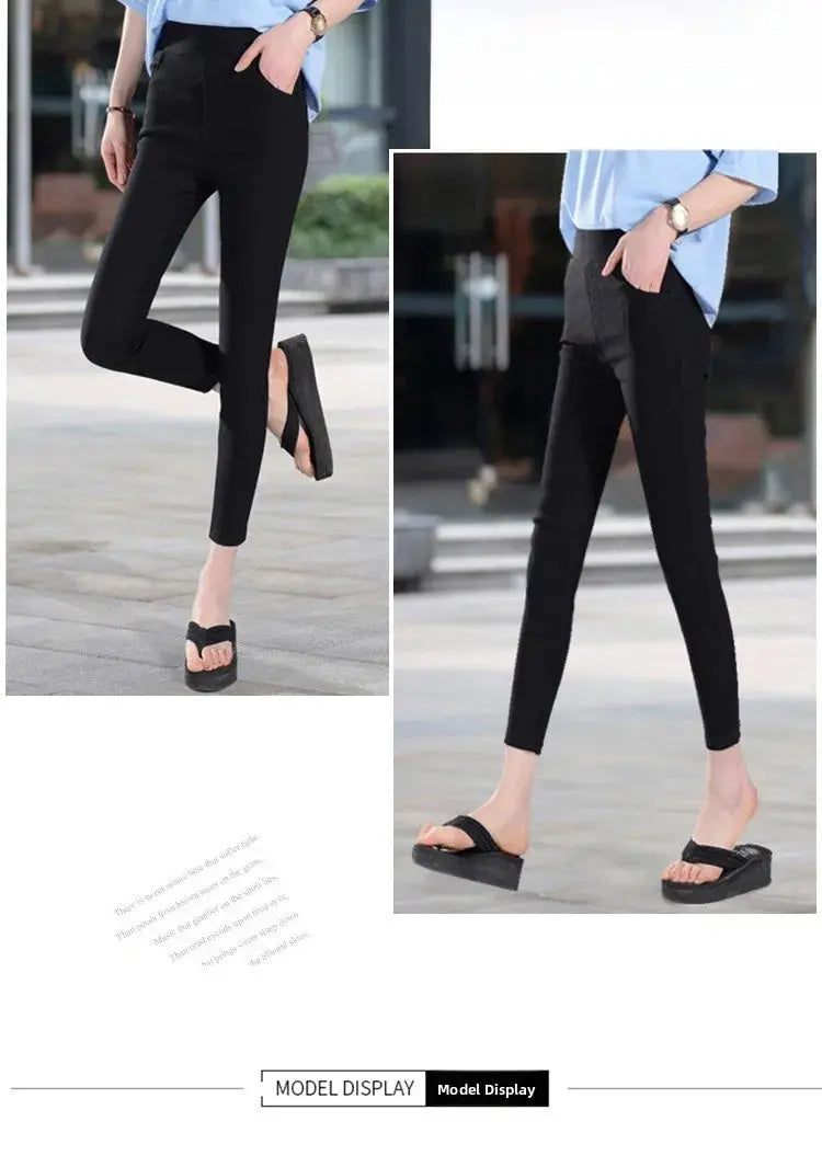 Leggings finos blancos de cintura alta para mujer, plones adeazantes de verano dieciocho, plones de pie pequeño sie... MedSurgery Store For Digital Health
