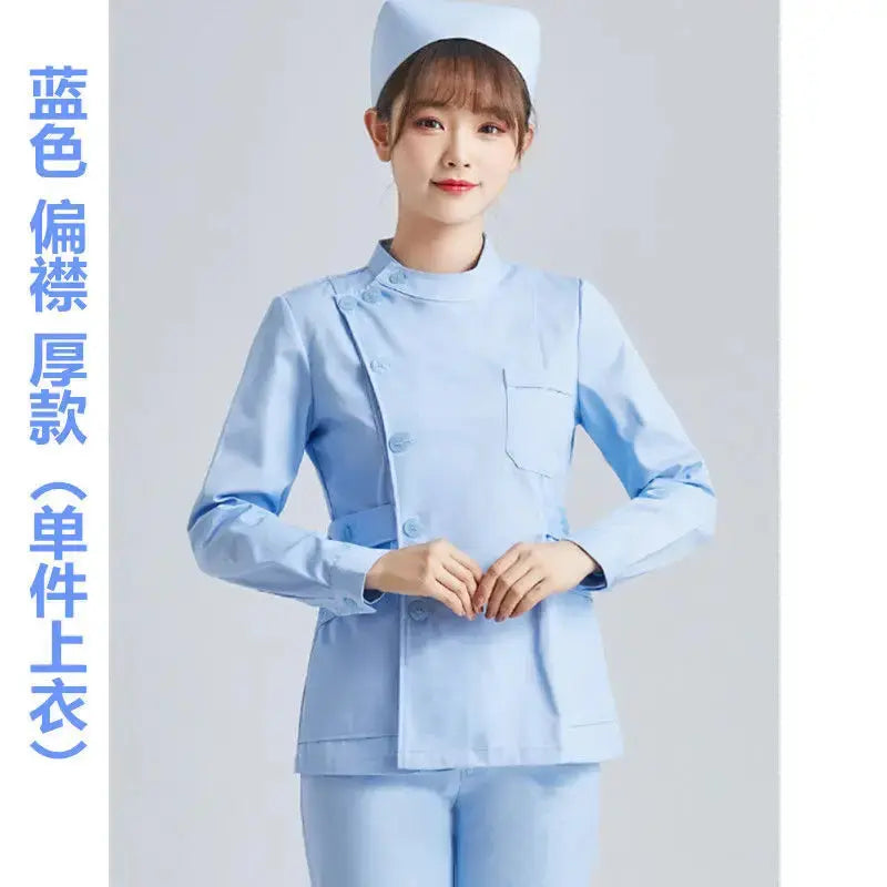 Uniforme de Enfermera Blanco Elite - Top Médico Ajustable de Manga Corta para Mujer CJdropshipping