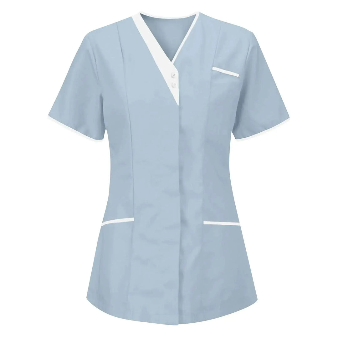 Filipina Médica Elite ISHOWTIENDA - Uniforme Clínico Ergonómico de Manga Corta con Cuello en V CJdropshipping