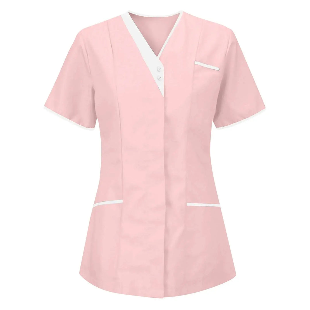 Filipina Médica Elite ISHOWTIENDA - Uniforme Clínico Ergonómico de Manga Corta con Cuello en V CJdropshipping