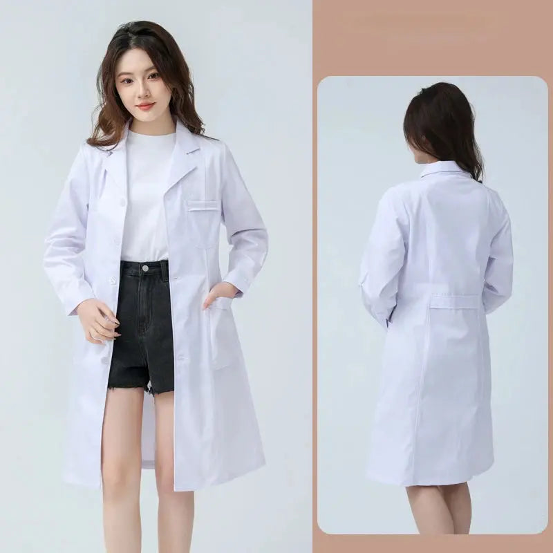 Bata blanca médica para mujer, uniforme médico de enfermera de algodón, ropa de trabajo hospitalaria, uniforme de trabajo profesional de farmacia de laboratorio científico MedSurgery Store For Digital Health