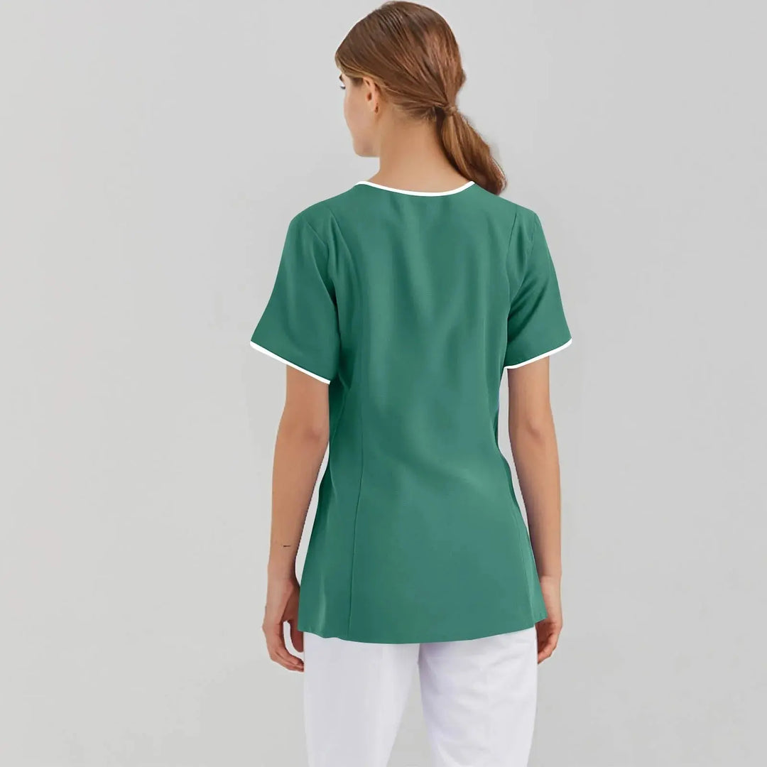 Filipina Médica Elite ISHOWTIENDA - Uniforme Clínico Ergonómico de Manga Corta con Cuello en V CJdropshipping