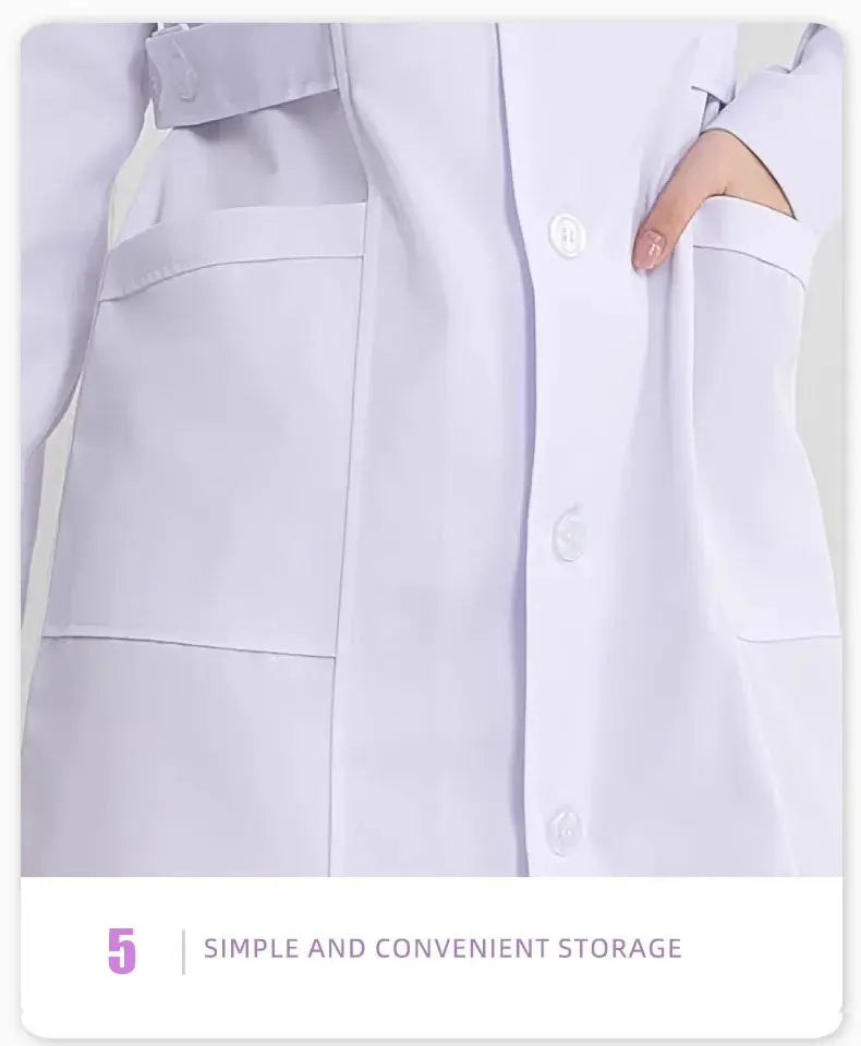 Bata blanca médica para mujer, uniforme médico de enfermera de algodón, ropa de trabajo hospitalaria, uniforme de trabajo profesional de farmacia de laboratorio científico MedSurgery Store For Digital Health