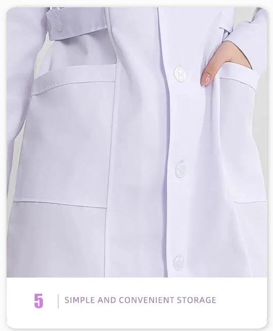 Bata blanca médica para mujer, uniforme médico de enfermera de algodón, ropa de trabajo hospitalaria, uniforme de trabajo profesional de farmacia de laboratorio científico MedSurgery Store For Digital Health