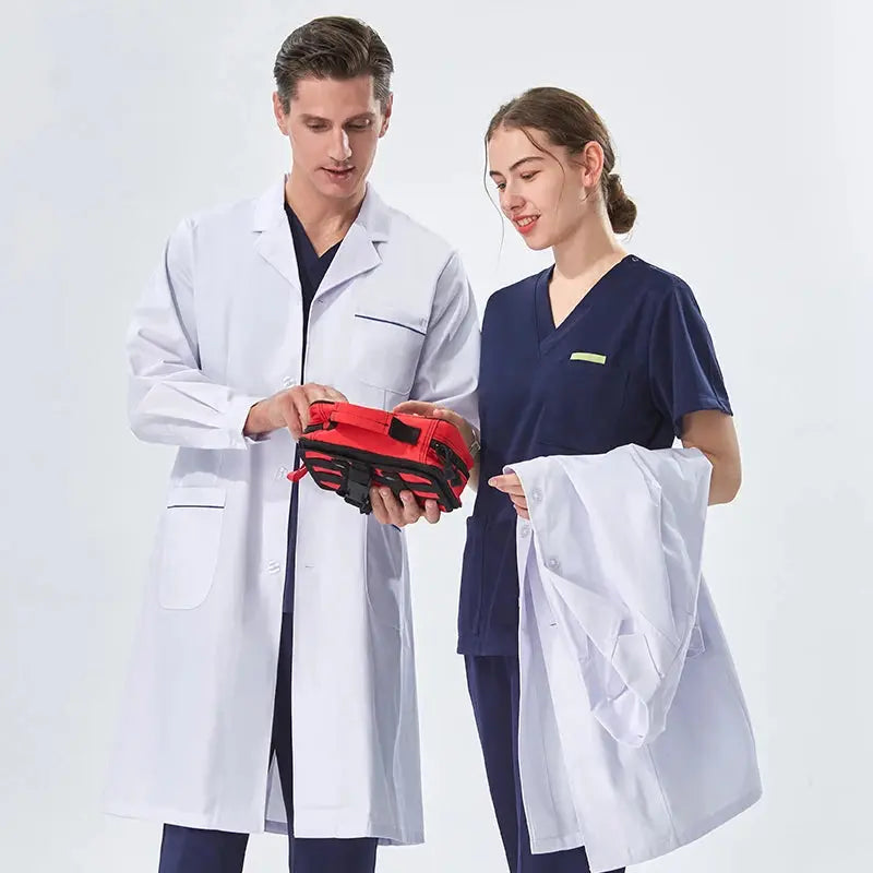 Bata de laboratorio blanca barata para mujeres, hombres, estudiantes, química, profesionales de atención médica, enfermera, manga larga, bata de trabajo para médico XK002 MedSurgery Store For Digital Health