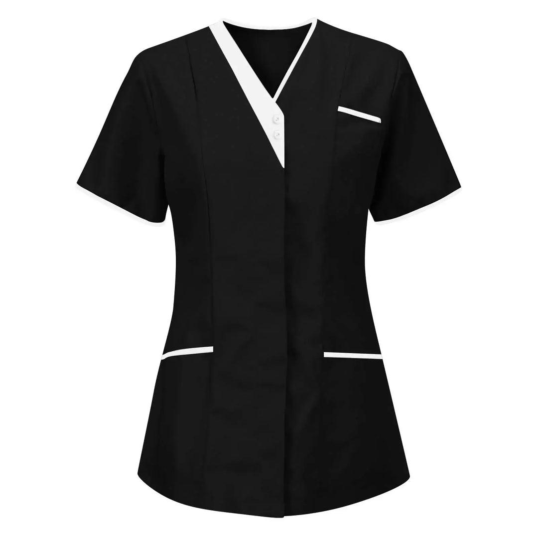 Filipina Médica Elite ISHOWTIENDA - Uniforme Clínico Ergonómico de Manga Corta con Cuello en V CJdropshipping