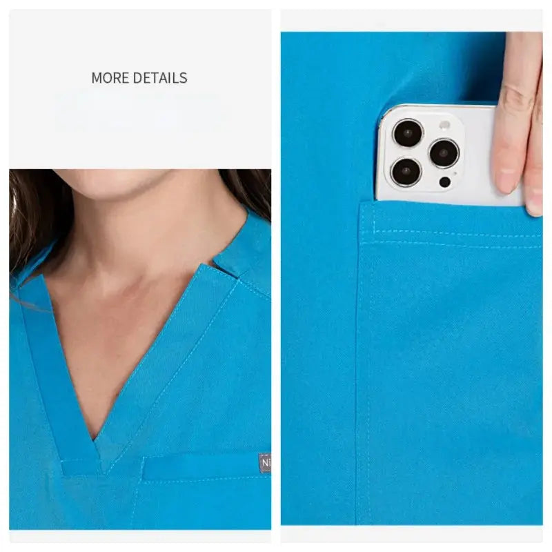 Top de trabajo, uniforme de médico y enfermera, pantalones sencillos con más bolsillos, pantalones de exfoliación Dental, trajes médicos Unisex, conjunto de 3 piezas CJdropshipping