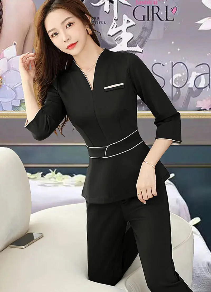 Uniforme estético de verano, traje de salón de belleza de manga corta, ropa de esteticista de Spa para mujer, ropa de trabajo de masaje de Hotel, monos coreanos-BC MedSurgery Store For Digital Health