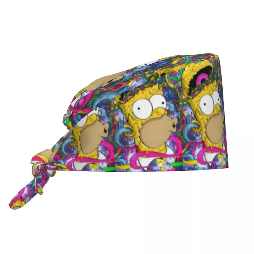 Gorro de trabajo ajustable personalizado con explosión cerebral, gorro quirúrgico de los Simpsons, gorro quirúrgico para enfermería, médico, cirujano, para Chef MedSurgery Store For Digital Health