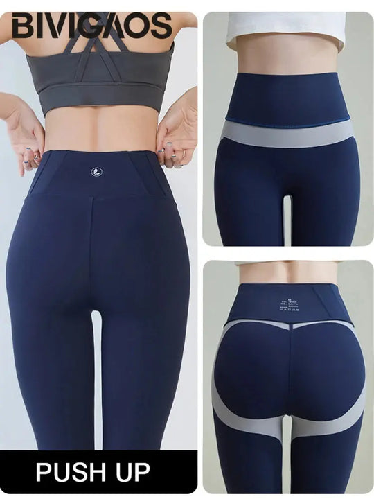 BIVIGAOS 2025 Primavera Verano nueva ciruela roja 3D sensación desnuda Leggings de piel de tiburón mujeres delgadas Sexy deporte Yoga Push Up Fitness Leggings MedSurgery Store For Digital Health