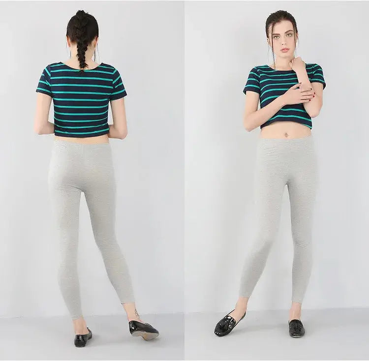 Leggings elásticos de fibra de bambú para mujer, pantalones de nueve puntos, informales, talla grande, primavera, verano y otoño, novedad de 2024 DSers Fulfillment