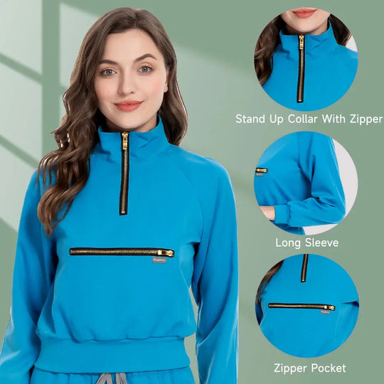 Chamarra Quirúrgica Elite MSORMOSIA - Uniforme Médico Elástico con Bolsillos Profesionales (MSO-42035-37) CJdropshipping