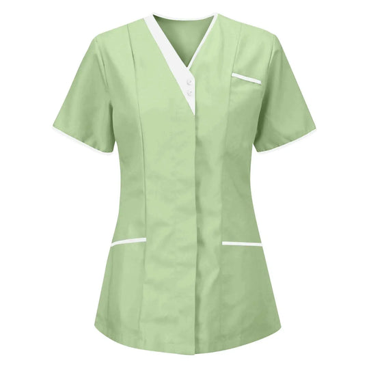 Filipina Médica Elite ISHOWTIENDA - Uniforme Clínico Ergonómico de Manga Corta con Cuello en V CJdropshipping