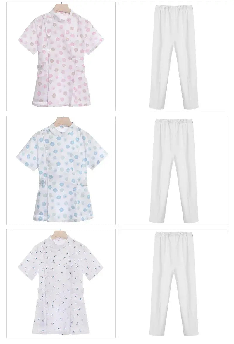 Conjunto de exfoliantes cortos rosas, uniforme médico para enfermera y Doctor, prendas de vestir para mujer, traje de dos piezas para enfermería, vestido de hospital para salón de belleza con logo MedSurgery Store For Digital Health