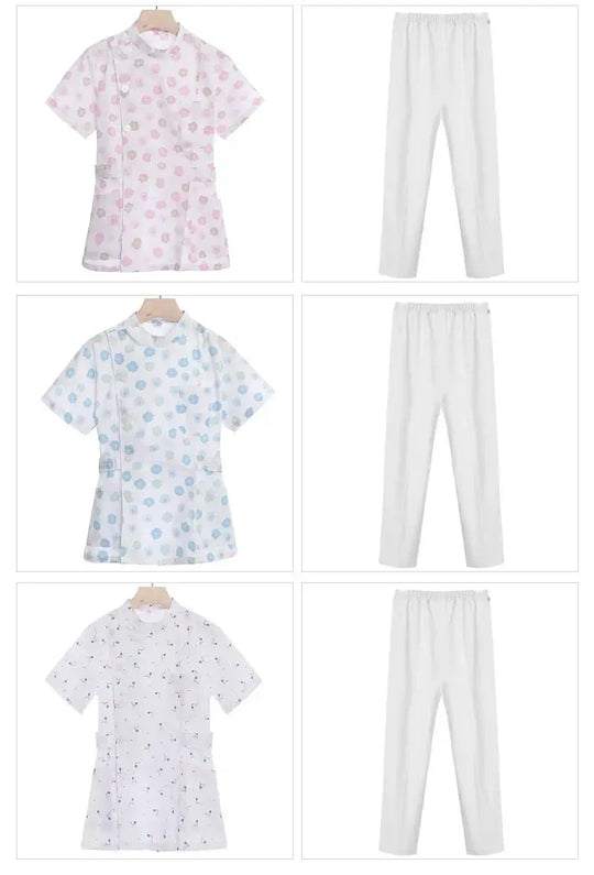 Conjunto de exfoliantes cortos rosas, uniforme médico para enfermera y Doctor, prendas de vestir para mujer, traje de dos piezas para enfermería, vestido de hospital para salón de belleza con logo MedSurgery Store For Digital Health