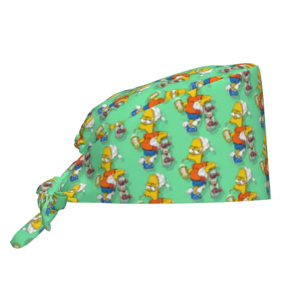 Gorro de trabajo ajustable personalizado con explosión cerebral, gorro quirúrgico de los Simpsons, gorro quirúrgico para enfermería, médico, cirujano, para Chef MedSurgery Store For Digital Health