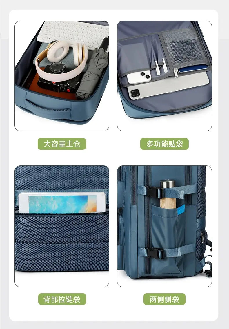 Mochila de viaje grande para mujeres y hombres, bolso de cabina, mochila impermeable multifuncional para avión con carga USB, mochila antirrobo MedSurgery Store For Digital Health