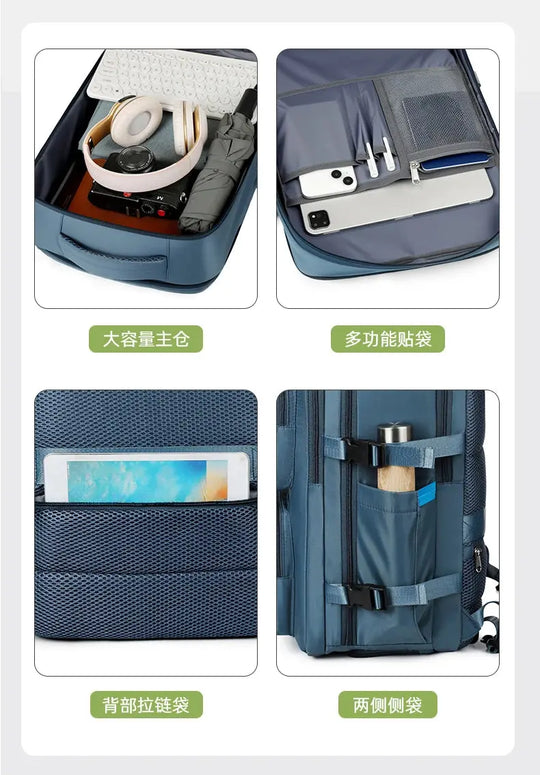 Mochila de viaje grande para mujeres y hombres, bolso de cabina, mochila impermeable multifuncional para avión con carga USB, mochila antirrobo MedSurgery Store For Digital Health