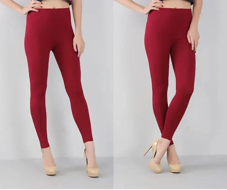 Leggings elásticos de fibra de bambú para mujer, pantalones de nueve puntos, informales, talla grande, primavera, verano y otoño, novedad de 2024 DSers Fulfillment