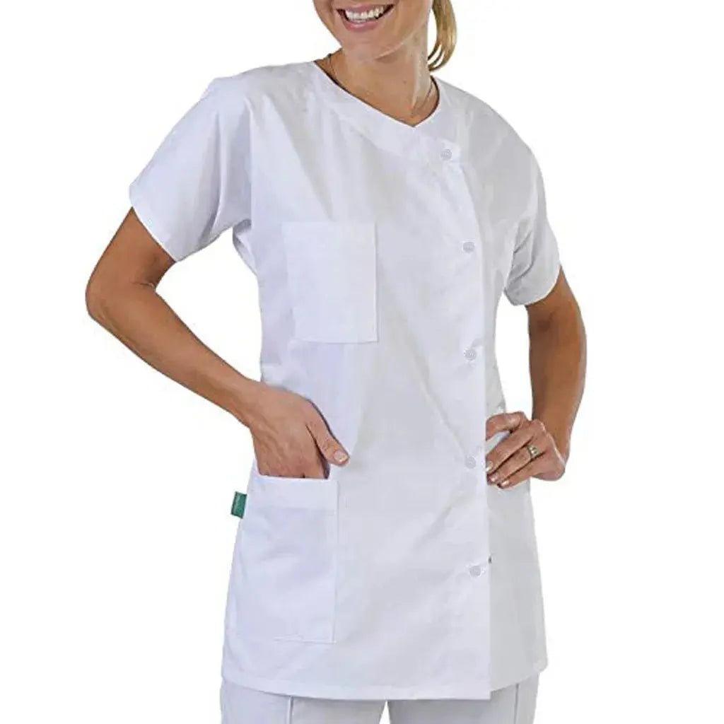 Top exfoliante de enfermera para mujer, ropa médica blanca, conjunto de uniforme, Uniformes clínicos, ropa de trabajo, trajes de enfermería de esteticista, Tops MedSurgery Store For Digital Health