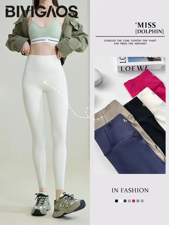 BIVIGAOS 2025 Primavera Verano nueva ciruela roja 3D sensación desnuda Leggings de piel de tiburón mujeres delgadas Sexy deporte Yoga Push Up Fitness Leggings MedSurgery Store For Digital Health