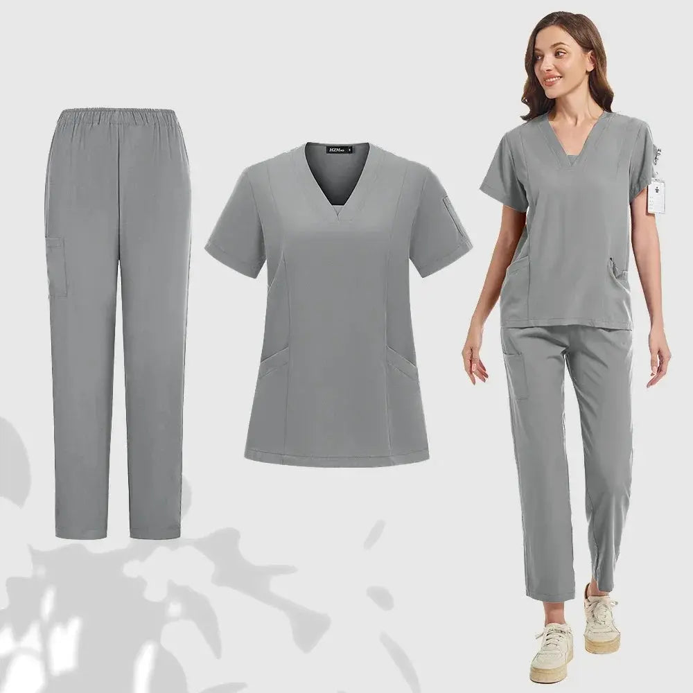 Conjunto de uniformes médicos para hombres y mujeres, ropa de trabajo para médicos, enfermeras, clínica Dental, salón de belleza CJdropshipping