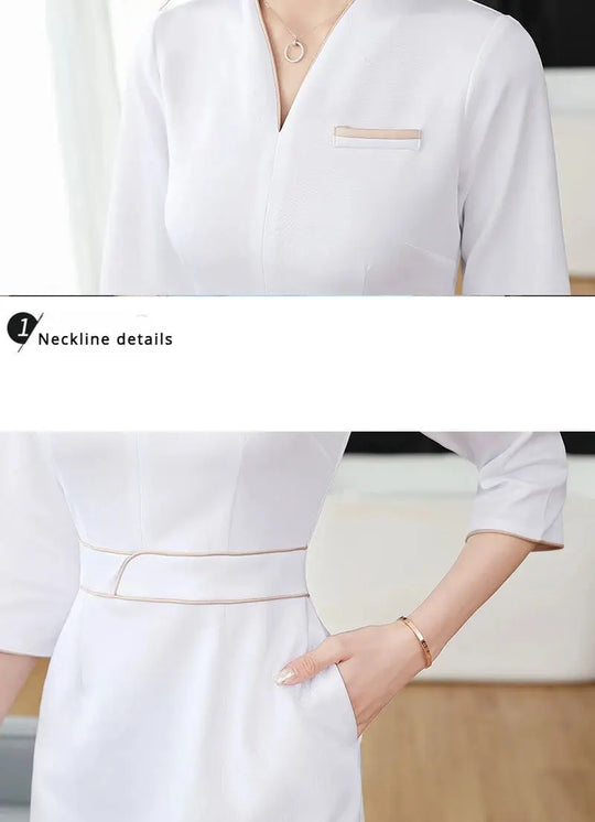 Uniforme estético de verano, traje de salón de belleza de manga corta, ropa de esteticista de Spa para mujer, ropa de trabajo de masaje de Hotel, monos coreanos-BC MedSurgery Store For Digital Health