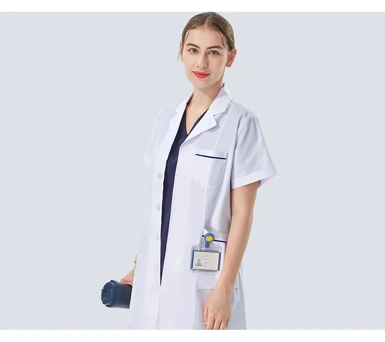 Bata de laboratorio blanca barata para mujeres, hombres, estudiantes, química, profesionales de atención médica, enfermera, manga larga, bata de trabajo para médico XK002 MedSurgery Store For Digital Health