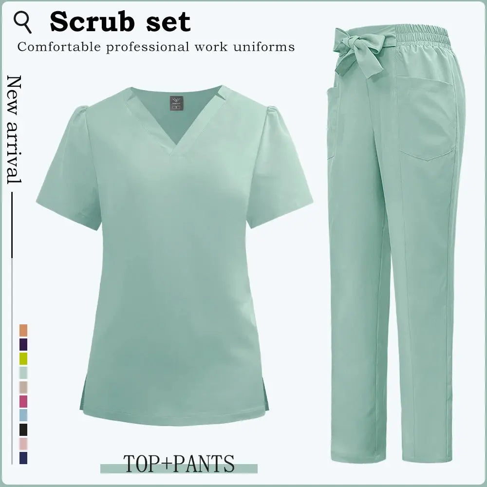 Ropa de trabajo clínica de manga corta, uniformes médicos para mujer, uniformes de médico de Hospital, traje exfoliante para clínica Dental, accesorios para enfermeras CJdropshipping