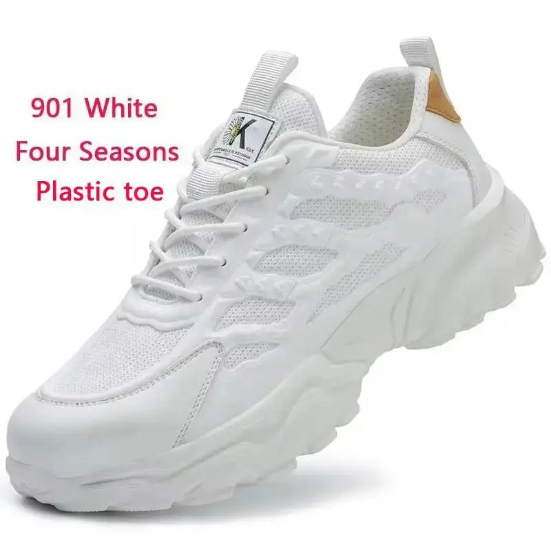 Zapatos de seguridad blancos para hombres y mujeres, antigolpes, antiperforación, aislamiento, 6kv, resistente al desgaste, negro, blanco, transpirable, ligero MedSurgery Store For Digital Health