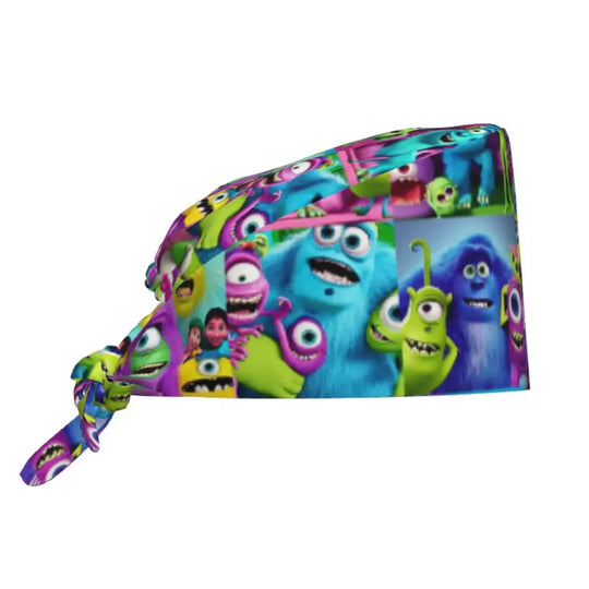Gorro de trabajo ajustable personalizado con dibujos animados de la Universidad de Monsters, gorro quirúrgico para hombres y mujeres, gorro quirúrgico para enfermería, médico y cirujano MedSurgery Store For Digital Health