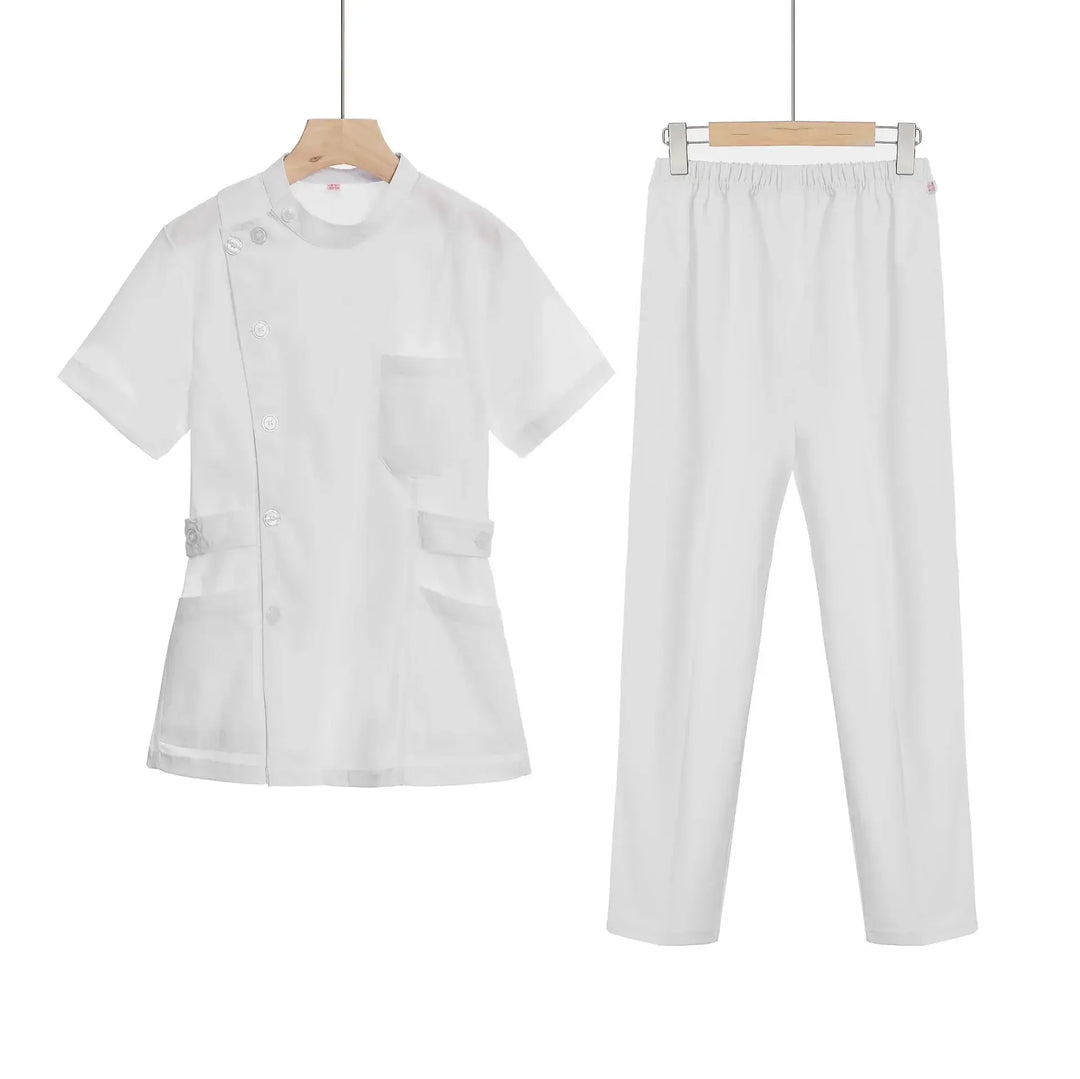 Conjunto de exfoliantes cortos rosas, uniforme médico para enfermera y Doctor, prendas de vestir para mujer, traje de dos piezas para enfermería, vestido de hospital para salón de belleza con logo MedSurgery Store For Digital Health