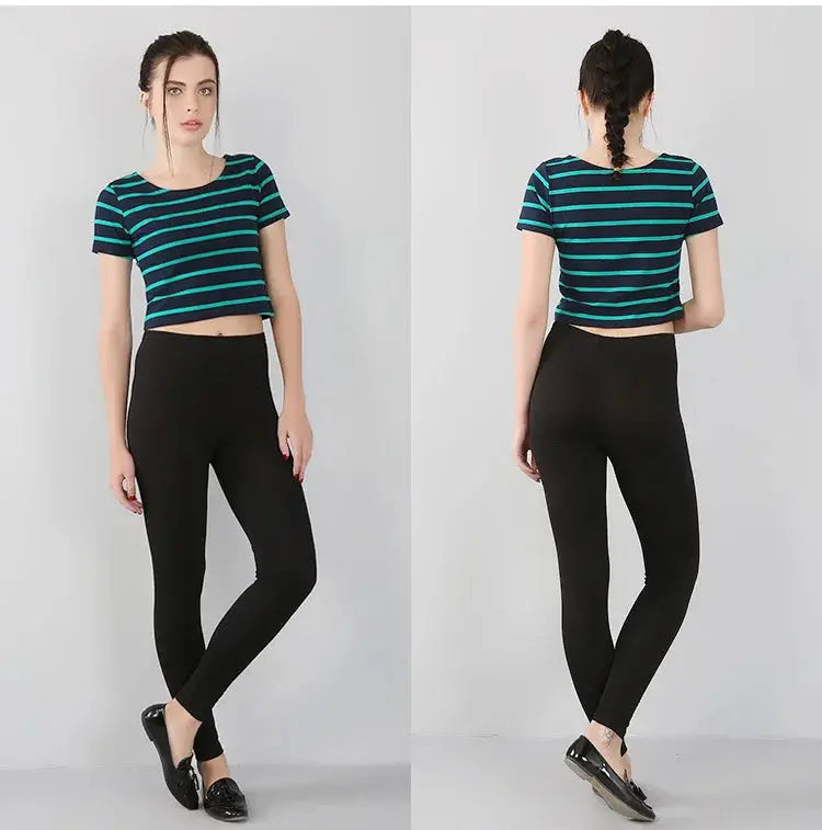 Leggings elásticos de fibra de bambú para mujer, pantalones de nueve puntos, informales, talla grande, primavera, verano y otoño, novedad de 2024 DSers Fulfillment