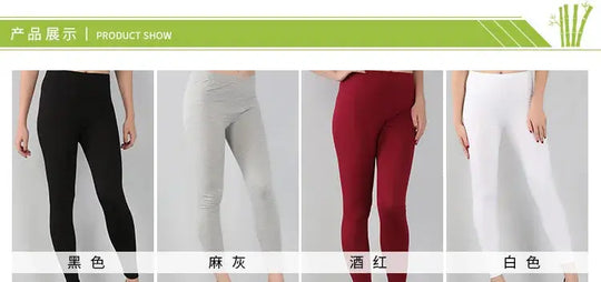 Leggings elásticos de fibra de bambú para mujer, pantalones de nueve puntos, informales, talla grande, primavera, verano y otoño, novedad de 2024 DSers Fulfillment