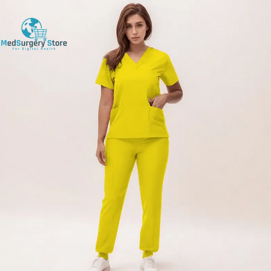 2025 New Nurse Uniforms V-Neck Top Jogger Pants Scrub Sets Surgical Workwear Dentist Nursing Suit Hospital Doctor Outfit S21