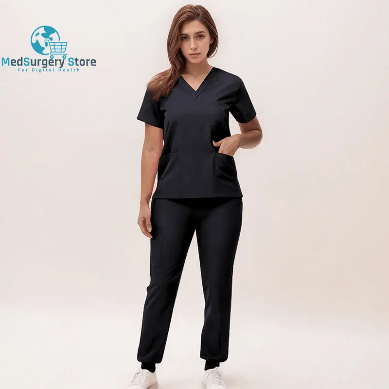 2025 New Nurse Uniforms V-Neck Top Jogger Pants Scrub Sets Surgical Workwear Dentist Nursing Suit Hospital Doctor Outfit S21