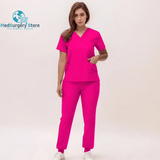 2025 New Nurse Uniforms V-Neck Top Jogger Pants Scrub Sets Surgical Workwear Dentist Nursing Suit Hospital Doctor Outfit S21