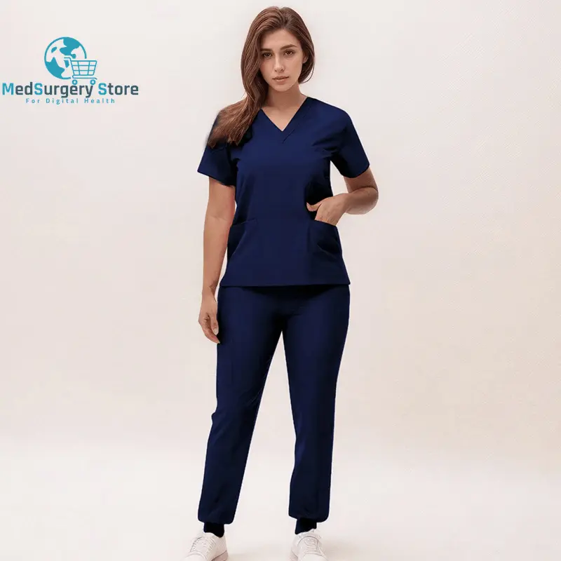 2025 New Nurse Uniforms V-Neck Top Jogger Pants Scrub Sets Surgical Workwear Dentist Nursing Suit Hospital Doctor Outfit S21