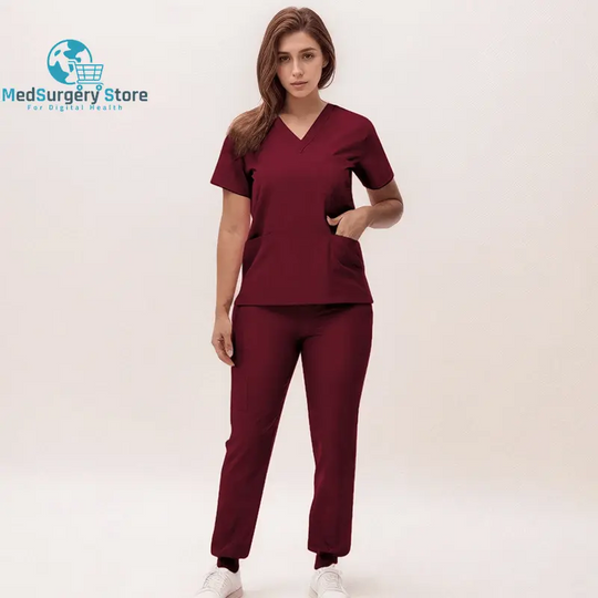 2025 New Nurse Uniforms V-Neck Top Jogger Pants Scrub Sets Surgical Workwear Dentist Nursing Suit Hospital Doctor Outfit S21