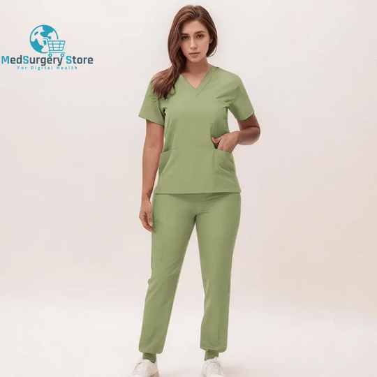 2025 New Nurse Uniforms V-Neck Top Jogger Pants Scrub Sets Surgical Workwear Dentist Nursing Suit Hospital Doctor Outfit S21