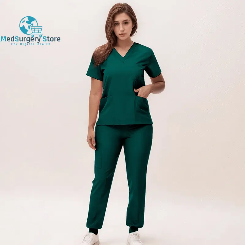 2025 New Nurse Uniforms V-Neck Top Jogger Pants Scrub Sets Surgical Workwear Dentist Nursing Suit Hospital Doctor Outfit S21