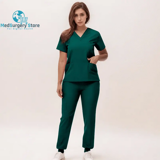 2025 New Nurse Uniforms V-Neck Top Jogger Pants Scrub Sets Surgical Workwear Dentist Nursing Suit Hospital Doctor Outfit S21